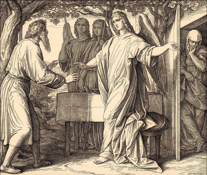 Abraham's Three Visitors, Old Testament, by Julius Schnorr von Carolsfeld, 1860