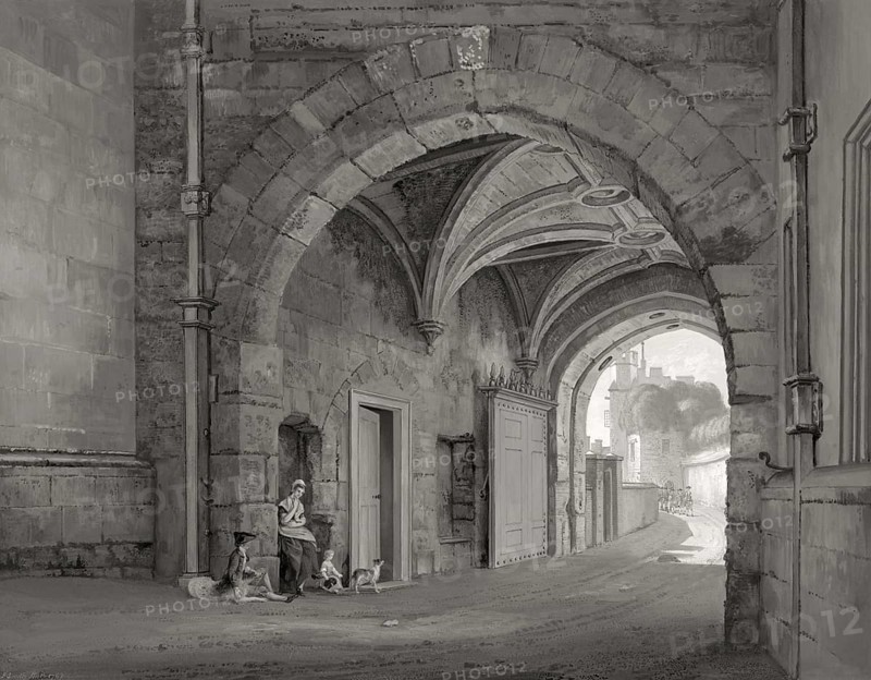 Norman Gate at Windsor Castle, 1767, royal residence at Windsor, Berkshire, England, UK, after Paul Sandby RA