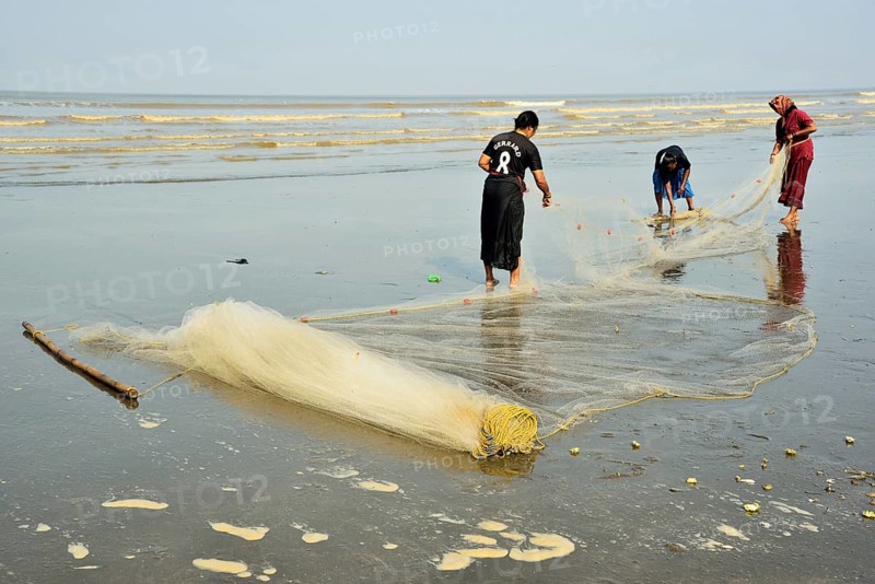 Fisher women at work, Kalagam Beach, Valsad, Gujarat, India, Asia