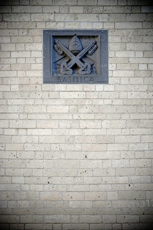 Cologne, Germany - November 24, 2016: The coat of arms of St. Kunibert Basilica embedded in the church façade on November 24, 2016 in Cologne