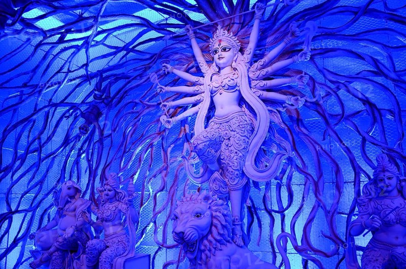 Idol of Goddess on Durga Puja festival, Kolkata, West Bengal, India, Asia