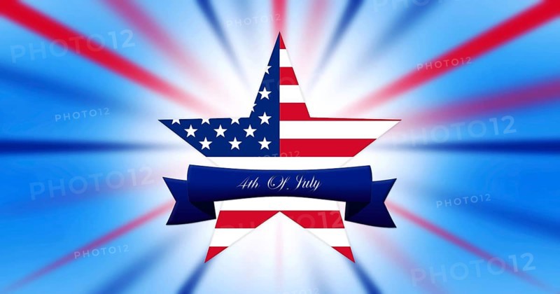 Happy 4th of July. Independence Day, Star With United States of America Flag White Abstract Background illustration
