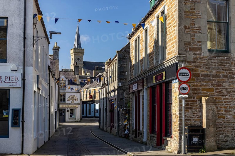Centre of Stromness, Historic buildings at the harbour, Stromness, Mainland, Orkney, Scotland, Great Britain
