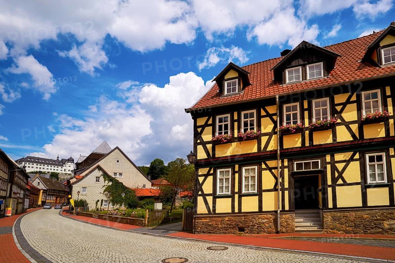 Stolberg facades in Harz mountains of Germany