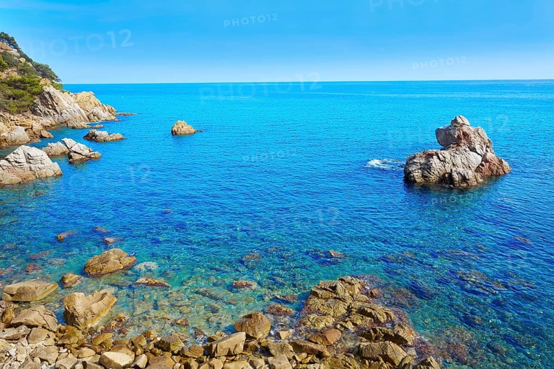 Costa Brava in Lloret de Mar beach at Camins de Ronda track Cala es Flares