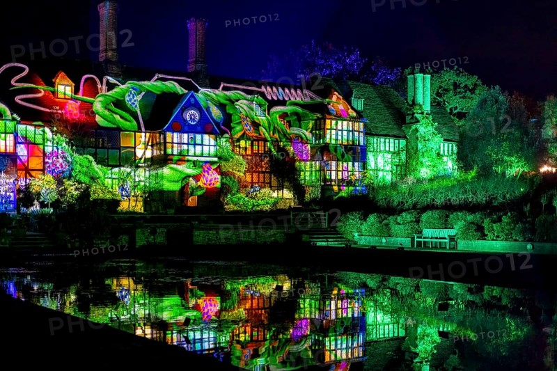 Wisley, Woking, Surrey, UK, November 19 : Christmas Glow 2022 at RHS Garden Wisley, Woking, Surrey, England, UK on November 19, 2022