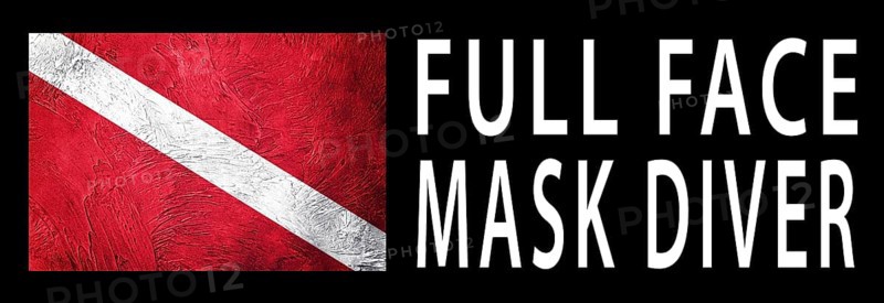 Full Face Mask Diver, Diver Down Flag, Scuba flag, Scuba Diving