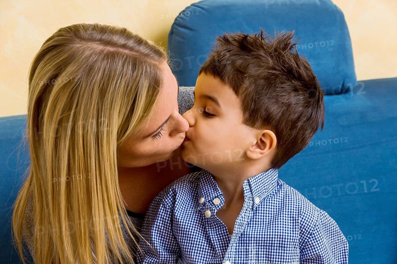 Mother and son, symbol of motherly love, happiness, harmony, closeness