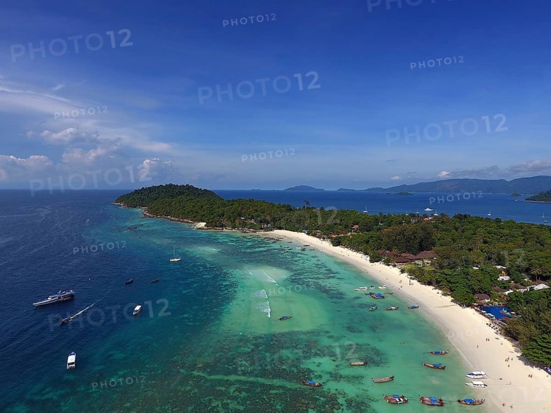 Aerial view on tropical Ko Lipe island in the Andaman Sea, Thailand, Asia