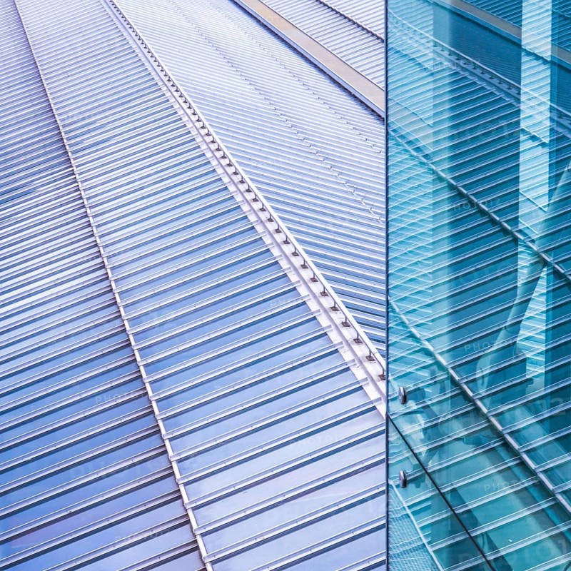 Glass And Steel Abstract Architecture Of A Railway Station Roof