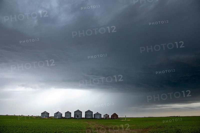 Ominous Storm Clouds Prairie Summer Rural Scene