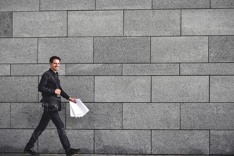 Nice day Businessman makes a good deal, good mood