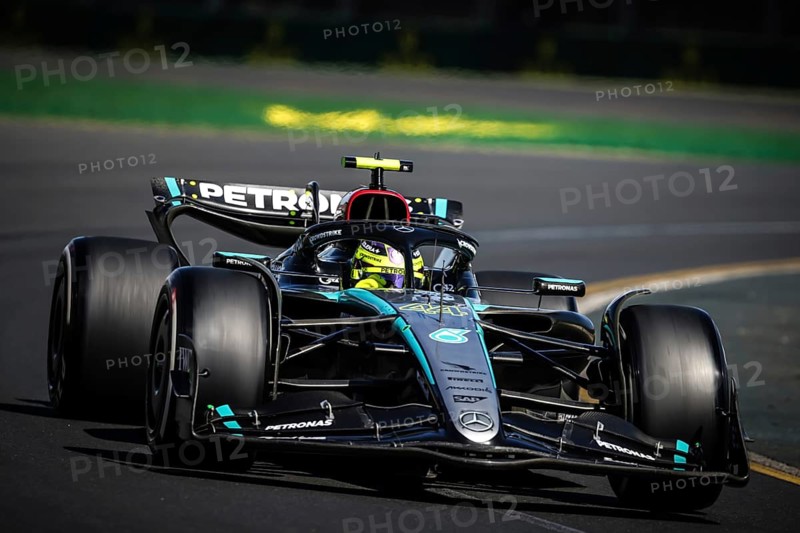 MELBOURNE, AUSTRALIA, MARCH 24: Lewis Hamilton of Great Britain drives the Mercedes AMG Petronas F1 Team W15 during the 2024 Australian Grand Prix at Albert Park in Melbourne, Australia, Oceania