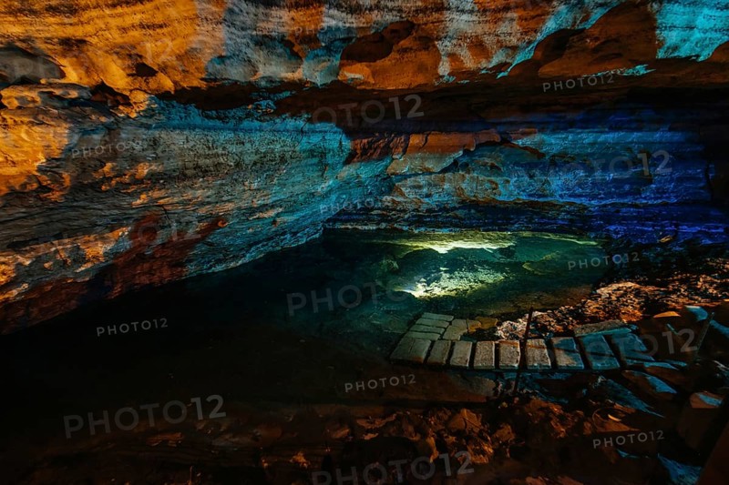 The iconic and popular Engelbrecht Cave system which is a sinkhole underneath Mt Gambier CBD in South Australia, Australia, Oceania