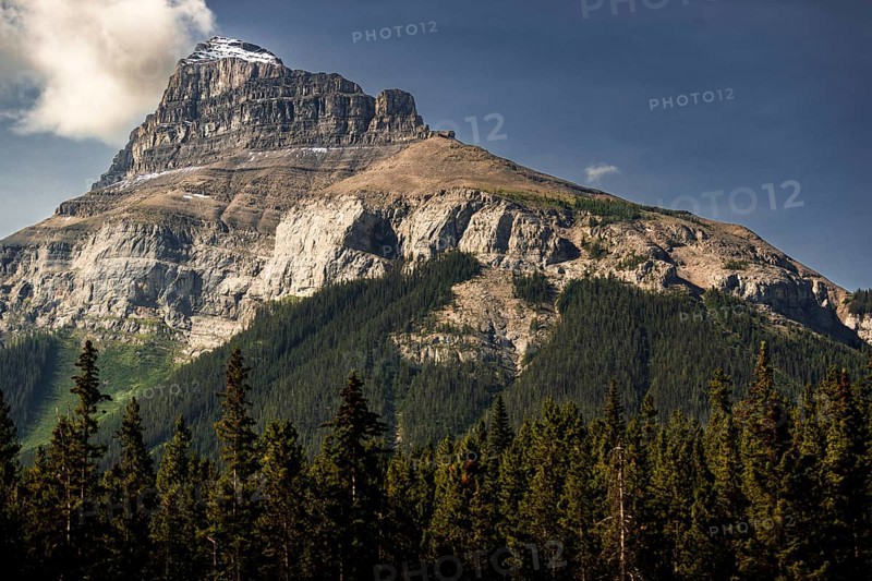The Canadian Rocky Mountains along the stretch of the Trans Canada Highway in British Columbia, Canada, North America