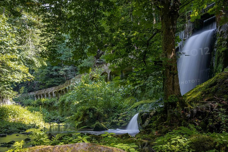 Old Niezelgrund hydroelectric power station Lohmen Gorge waterfall