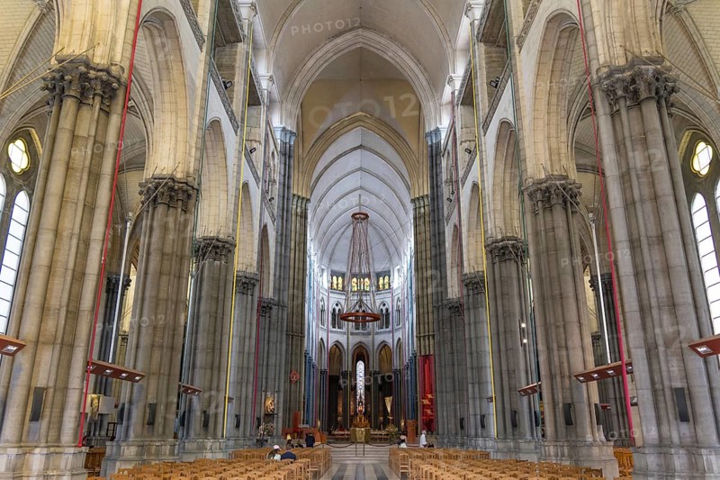 The interior of Lille Cathedral, the Basilica of Notre Dame de la Treille, at Lille, France, Europe