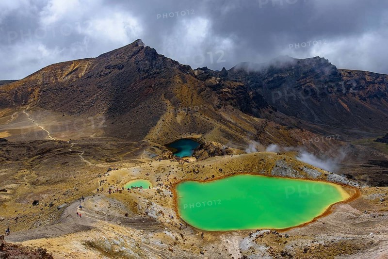 Emerald Lakes at Tongariro National Park in New Zealand