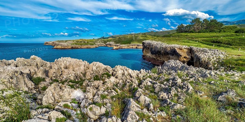Coastline and Cliffs, Beach of Toró, Llanes, Asturias, Spain, Europe