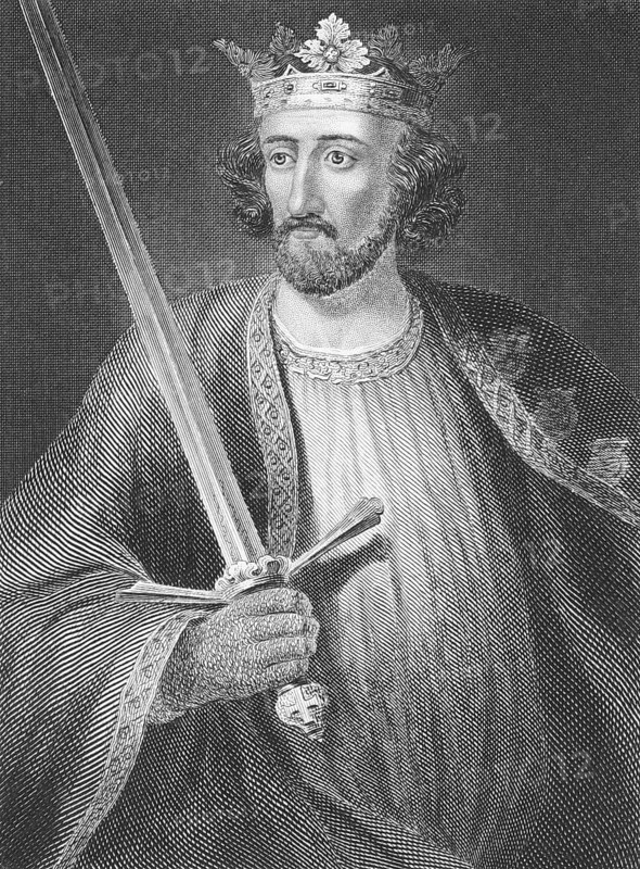 Edward I (1239-1307) on engraving from the 1800s. King of England during 1272-1307. Published in London by J.S.Virtue