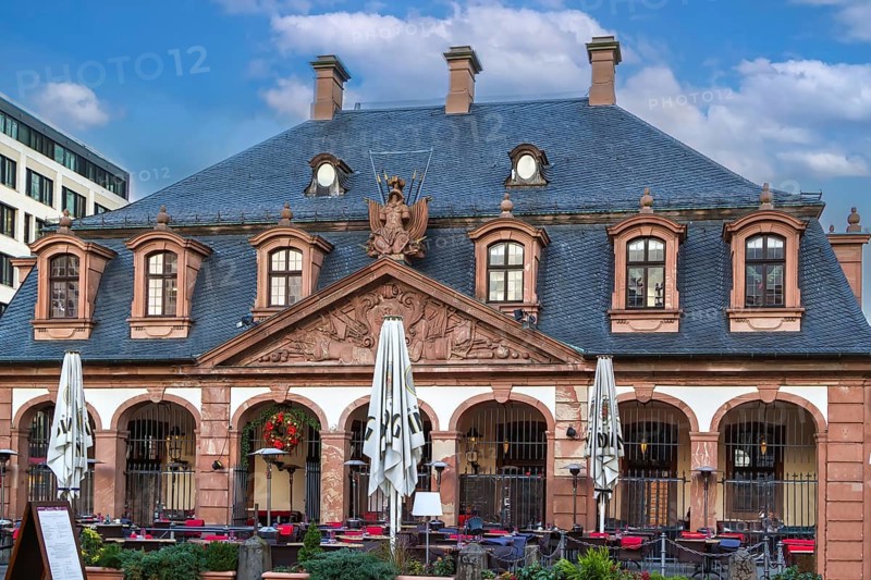The former guard-house (Hauptwache) is baroque building in central point of Frankfurt am Main, Germany, Europe