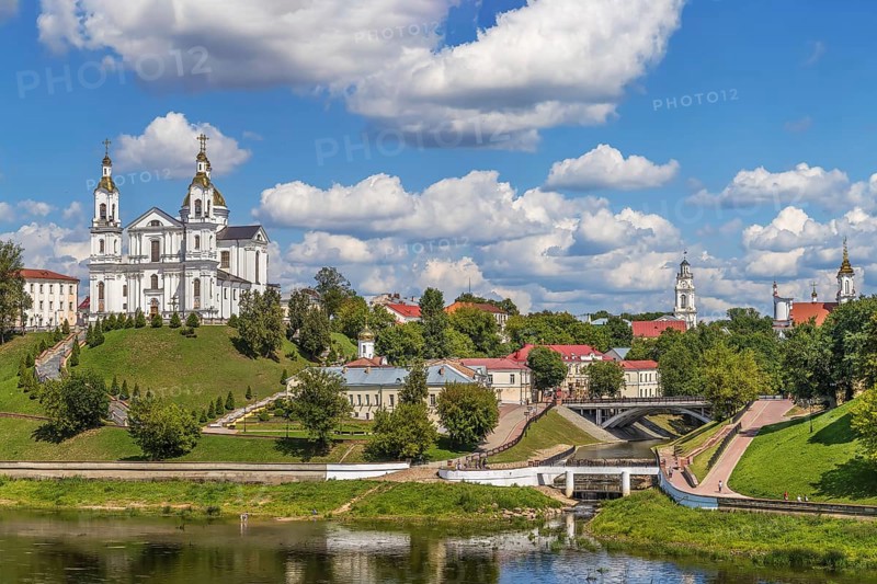 View of Vitebsk from Western Dvina river, Belarus, Europe