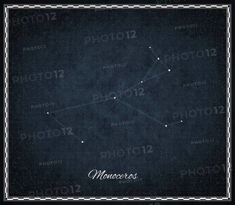 Monoceros star constellation, Night sky, Cluster of stars, Deep space, Unicorn constellation