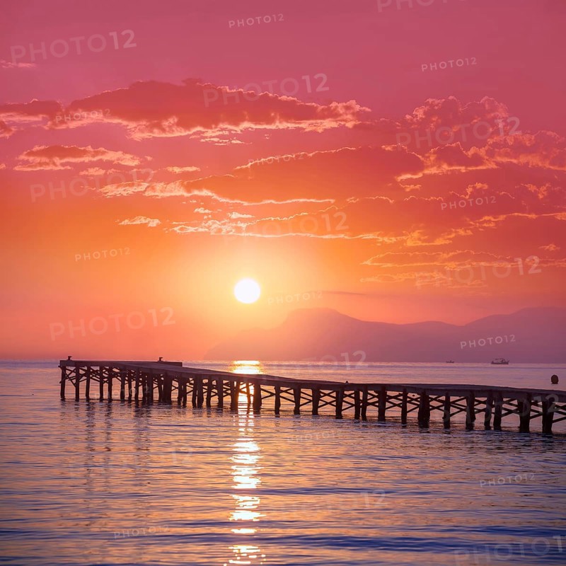 Majorca Muro beach sunrise in Alcudia Bay Mallorca at Balearic Islands of Spain