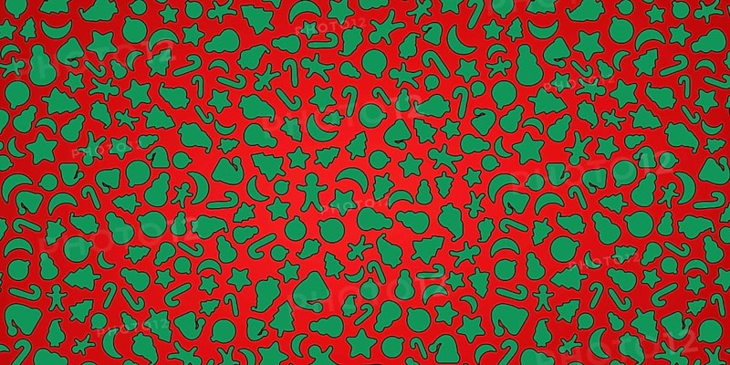 Red and Green Christmas background, Christmas icons elements banner