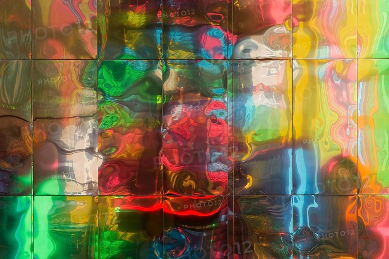 The colourful reflections in the convention centre, Montreal, Province of Quebec, Canada, North America