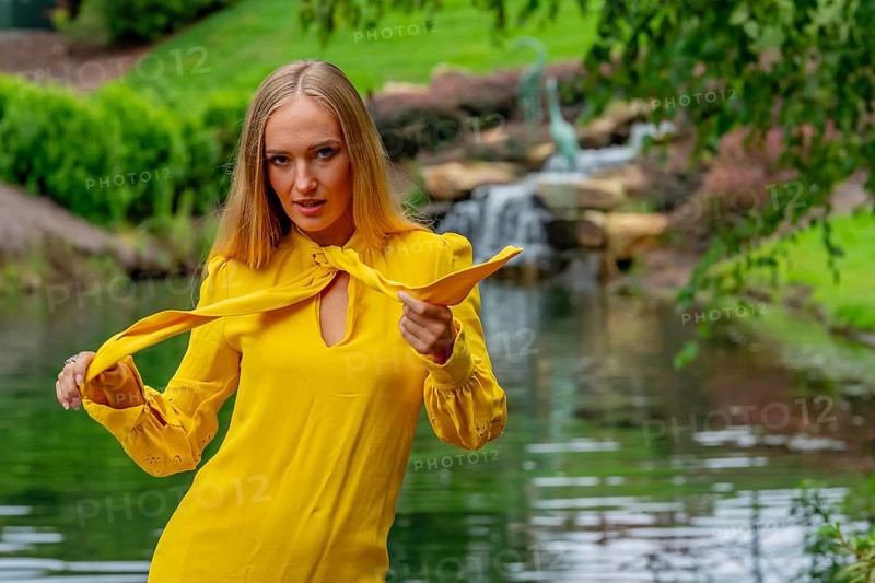 A Beautiful Blonde Model Poses Outdoors In Her Fall Clothes, Charlotte, United States of America