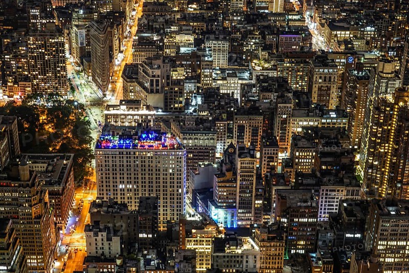 Night view from the Empire State Building. Shooting Location: New York, Manhattan