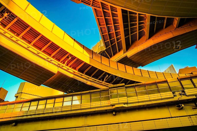 Expressway bridge (traffic image). Shooting Location: Shinjuku-ku, Tokyo