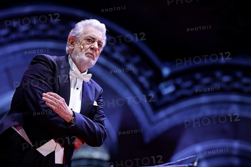 Sofia, Bulgaria - 31 August, 2021: Opera singer Placido Domingo (pictured) performs during a joint concert with operatic soprano Sonya Yoncheva in front of The St. Alexander Nevsky Cathedral, Sofia, Bulgaria, Europe