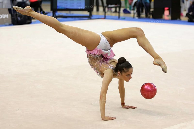 Sofia, Bulgaria - 10 March, 2017: Individual rhythmic gymnast Neviana Vladinova acts during qualifications for national tournament in Sofia