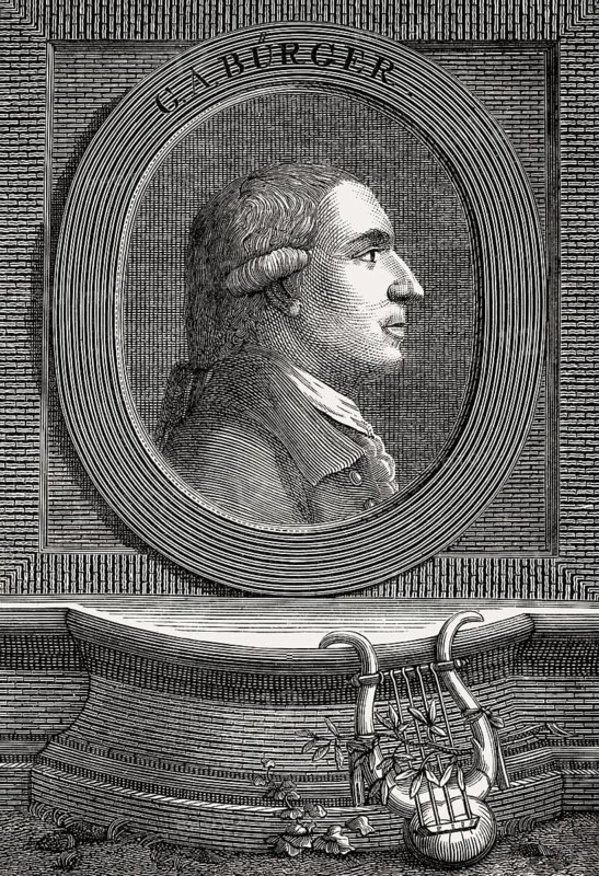 Gottfried August Buerger, 1747, 1794, German author of The Adventures of Baron Munchausen