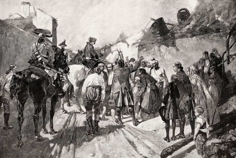 Frederick II, before the Battle of Zorndorf, fought on 25 August 1758, Seven Years' War