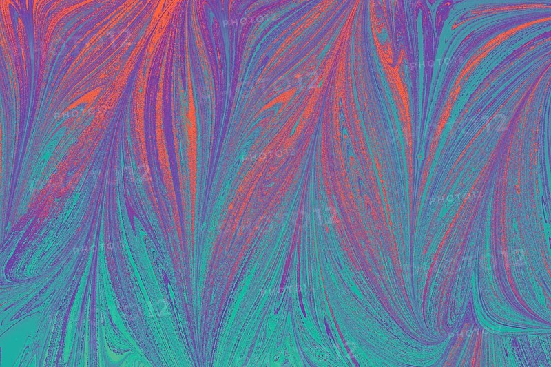 Beautiful abstract art of Ebru marbling painting techniques on water with acrylic paints