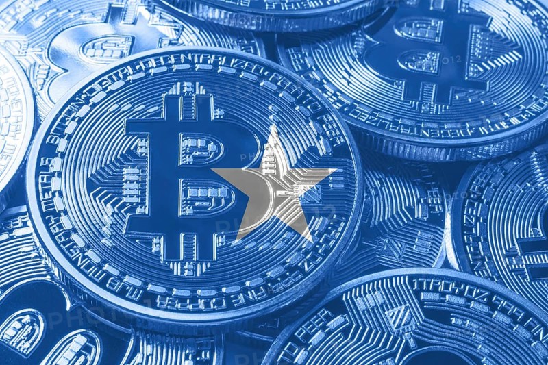 Somalia bitcoin flag, national flag cryptocurrency concept black background