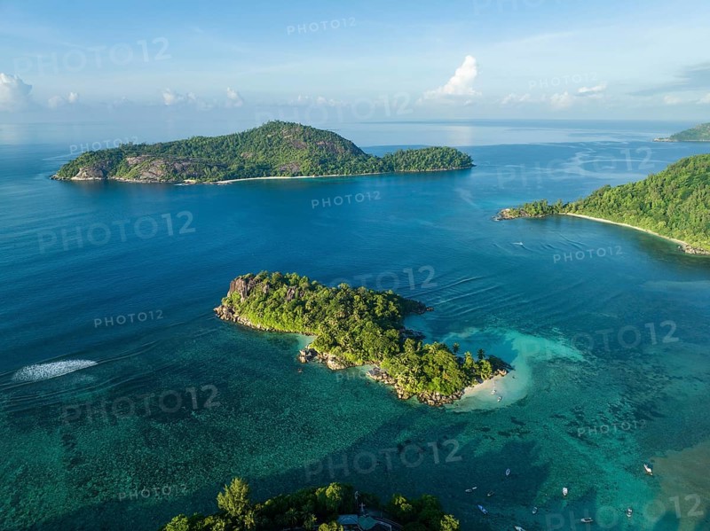 Aerial View, seychellen, Mahe, Port Glaud and Port launay Beach, Port Glaud, Seychellen