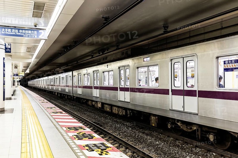 TOKYO, JAPAN - MAY 12, 2019: Underground train station in Tokyo, Japan, Asia
