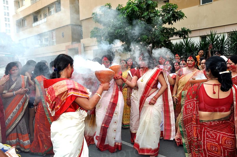 Goddess durga immersion, kolkata, west bengal, india, asia