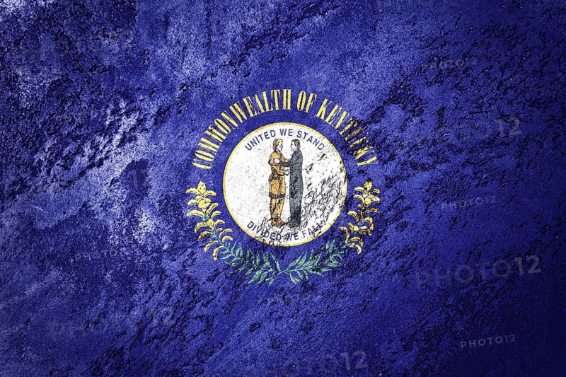 Grunge Kentucky state flag. Kentucky flag background grunge texture