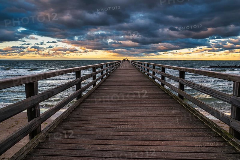 Sea bridge at the beach of Schönberg at the East Sea a famous holiday destination