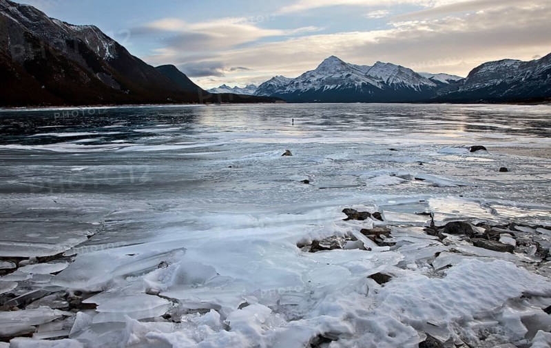 Abraham Lake Winter Ice formations bubbles design