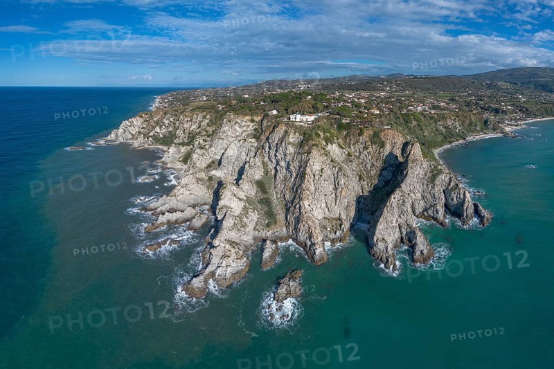 A drone landscape view of Capo Vaticano in Calabria