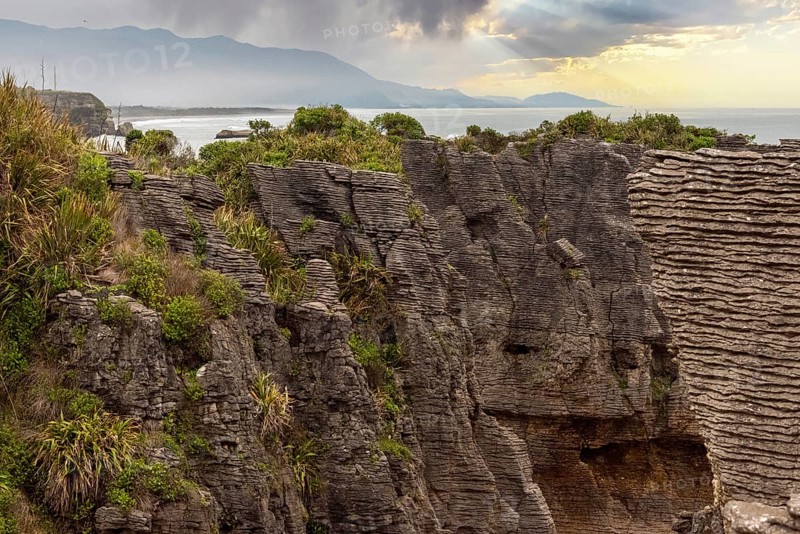 Beautiful Pancake Rocks at the west coast of New Zealands South Island