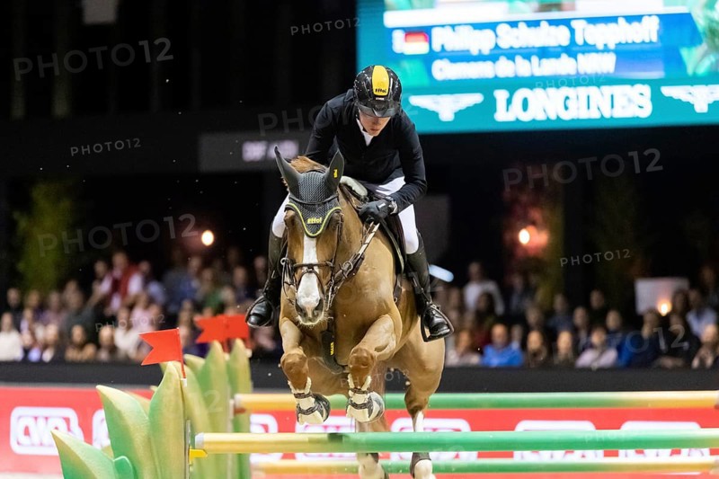 Philipp Schulze Topphoff of Germany competes in the equestrian Audi Grand Prix at Jumping International Bordeaux, in Bordeaux, France, Europe