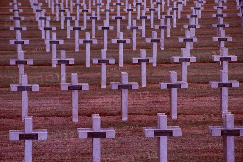 France: Soldier cementary with thousand of crosses