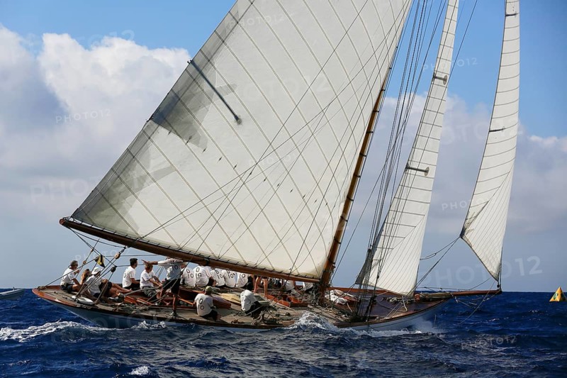 Race Regatta of the last four surviving historic sailing yachts of the 15 metre class during the Monaco Classic Week 2017, Race of the Classic Sailing Yachts, the last four surviving boats of the 15 metre Class 15s during the Monaco Classic Week 2017, La Belle Classe, organised by the Yacht Club Monaco YCM, hier / here: Sailing Yacht / Sailing Yacht The Lady Anne D10